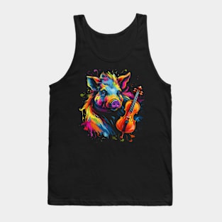 Wild Boar Playing Violin Tank Top